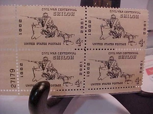 USA PLATE BLOCK #27179/ CIVIL WAR CENTENNIAL 1962 / SHILOH/ U.S. POSTAGE 4 CENTS - Picture 1 of 1