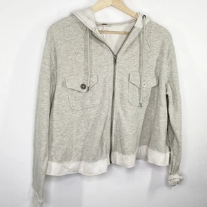 Free People Womens Gray Full Zip Jacket Size S Boxy Oversized Casual Lounge - Picture 1 of 7