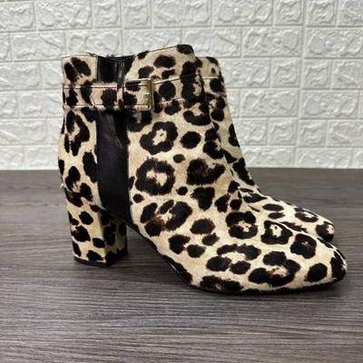 Botín Kate Spade New York Holly WMNS 9M Marrón Negro Leopardo Cremallera Lateral Hebilla Foto 1 de 4