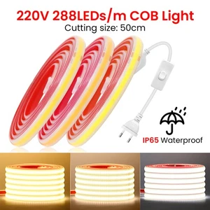 Neon COB LED Streifen 230V Selbstklebend Stripe Leiste Band Lichterkette IP67 DE - Bild 1 von 23