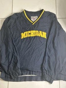 Chaqueta cortavientos pulóver de nailon vintage de Michigan Wolverines talla L - Imagen 1 de 3