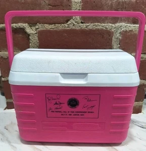 1991 Pro Football Hall Of Fame Enshrinement Brunch piccolo rosa cooler Canton NFL - Foto 1 di 5