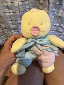 Vintage Eden Duck Chick in Thermal Pajamas Waffle Weave Pastel 10” Plush Toy - Picture 1 of 4