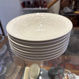 8 Patrician Dessert Soup Bowls Wedgwood Embossed Flower England 6.25” - Picture 1 of 5