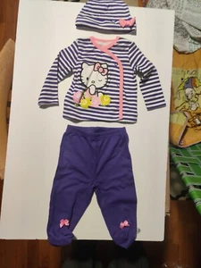 Hello Kitty Cartoon Sleeve 3 Pcs Casual Girls Suit For 3-6 Month Baby (y12) - Picture 1 of 4