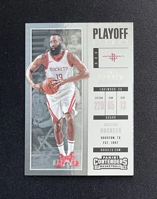 2017-18 Panini Contenders Playoff Ticket James Harden /249 #77 Houston Rockets - Image 1 of 2