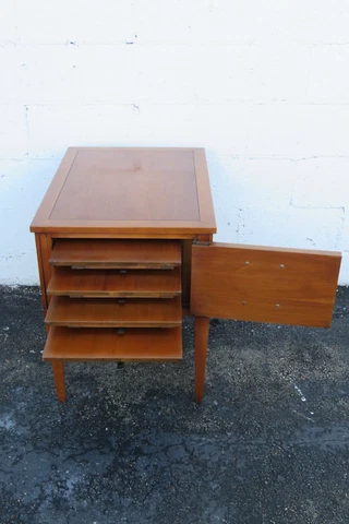 Mid Century Modern Side End Table with Four Folding Tables Inside 3926 Cover