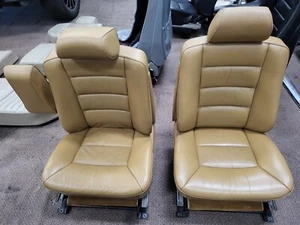 86 87 88 Mercedes W126 420SEL / 420 SEL Front Seats Pair Tan / Palomino - Picture 1 of 18