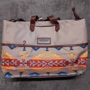 PENDLETON Woolen Mills Shoppers Tote Bag Pinto Mountain Collection Taupe Aztec - Picture 1 of 10