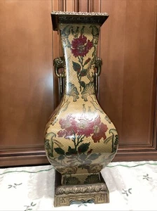 Jarrón floral grande de porcelana castellana de bronce de 20 pulgadas - Imagen 1 de 12
