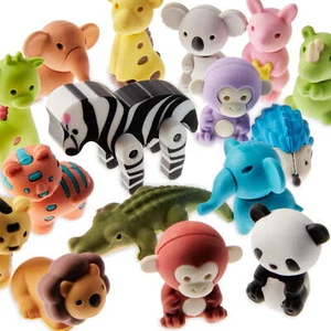 ANIMAL PENCIL ERASERS Safari Theme, 25 Pack - Picture 1 of 5