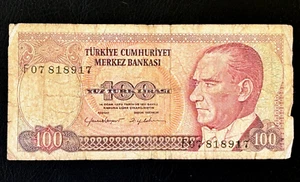 1970 Türkei Banknote 100 Lira Europa Papiergeld Fremdnote KOSTENLOSER VERSAND - Bild 1 von 3