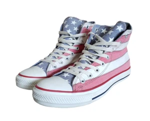Converse all star chuck Taylor Men's Size 9 shoes American flag high top sneaker - Picture 1 of 11