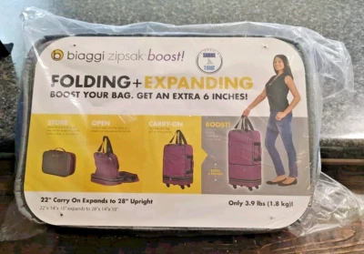 Bolsa de equipaje con ruedas Biaggi Zipsak 22" plegable giratoria azul nueva con etiquetas Foto 1 de 4