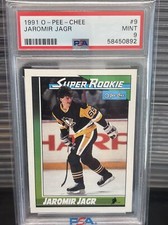 1991 O-Pee-Chee #9 Jaromir Jagr Pittsburgh Penguins Super Rookie Psa 9 Mint