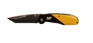 Caterpillar CAT-980047 Folding Pocket Knife Tanto Blade Aluminum Hdle Yellow - Picture 1 of 6