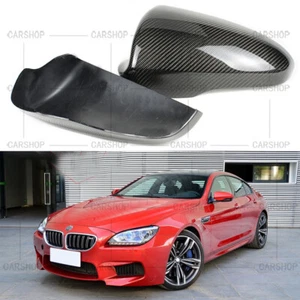 For BMW M6 F06 F12 F13 12-18 Real Carbon Fiber Car Door Side Mirror Cover Cap - Bild 1 von 7