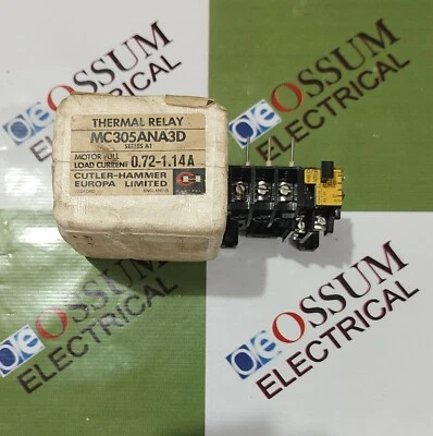 CUTLER HAMMER MC305ANA3D THERMAL OVERLOAD RELAY RANGE 0.72-1.14AMP FAST SHIPPING - Image 1 of 4