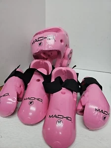 Macho Kickboxing Pink Set Foot Hand And Head Pads - Picture 1 of 5