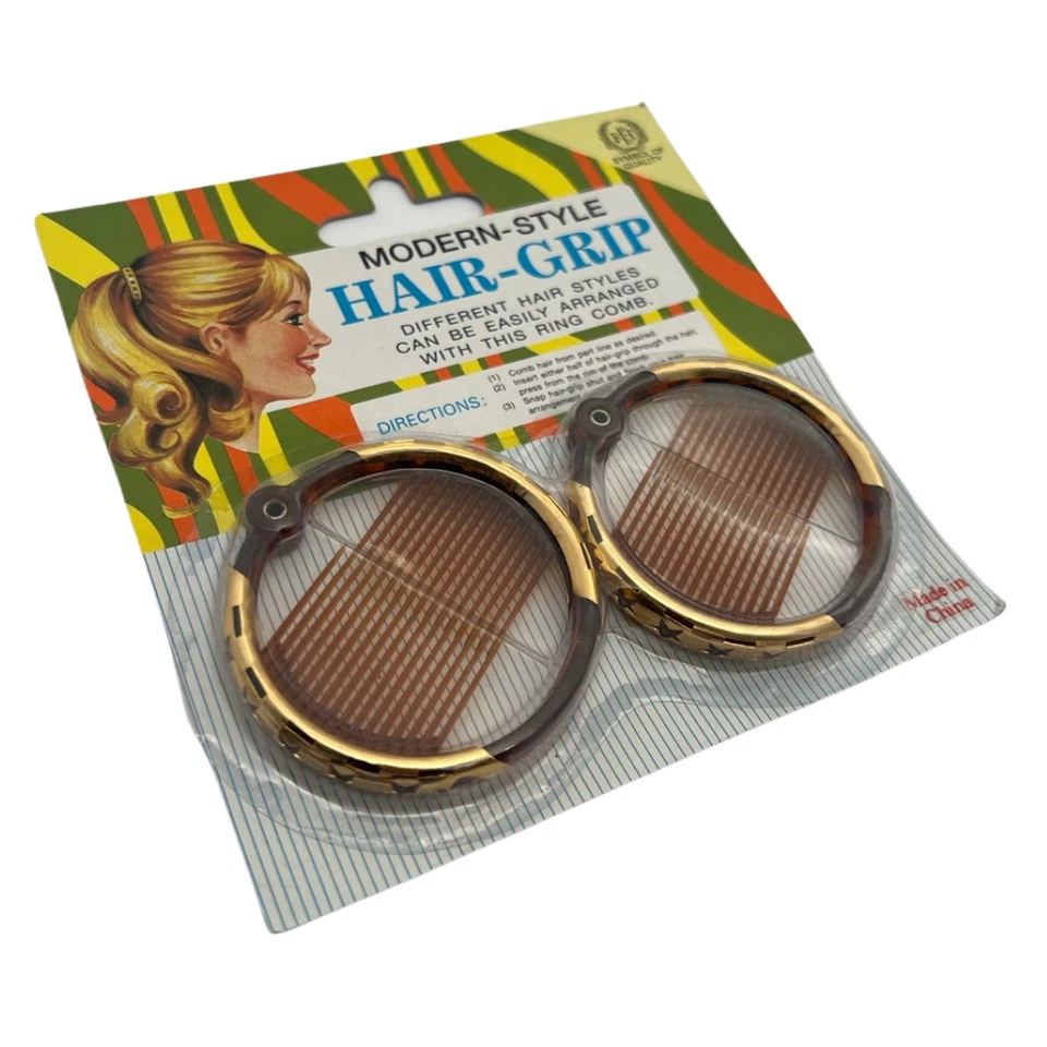 2 x 5.5cm Round Brown Ring Comb Ponytail Holder Hair Clip Accessories - Image 1 of 4