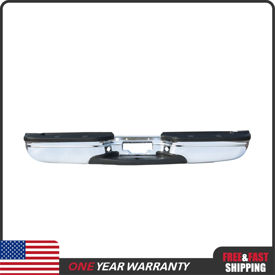 W/O Sensor Hole Step Bumper Rear Chrome For Ford F250 F350 Super Duty 1999-2007 Foto 1 de 4