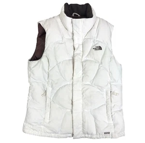 THE NORTH Face Hot Women 600 SPORT GOOSE DOWN QUILT PUFFER WHITE VEST JACKET L - Picture 1 of 18