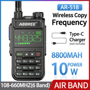 ABBREE AR-518 Full Band Handheld Transceiver Air Band Amateur Two Way Radio
