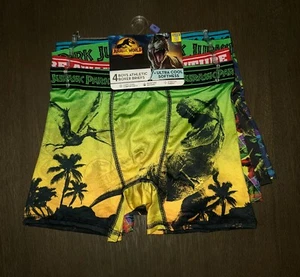 NEW BOYS SIZE 8 JURASSIC WORLD ATHLETIC BOXER BRIEFS COOL SOFT 4 PACK - Picture 1 of 6