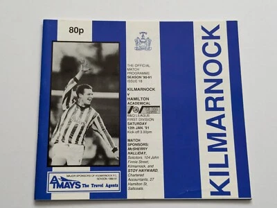 Kilmarnock v Hamilton Scottish Football Programme 1991 January - Image 1 of 4