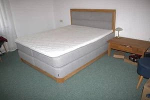 boxspringbett 160x200 Belanotti Massivholz Eiche neuwertig, Wendematratzen H2/3 - Bild 1 von 10