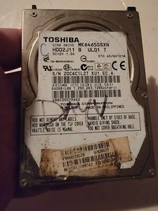 Toshiba HDD 5400RPM Cache 5400 RPM SATA II 2.5" Hard Drive MK6465GSXN 640GB - Picture 1 of 2