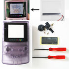 Frontlit Front Light+Clear purple Housing Shell Kits for Game Boy Color GBC Case