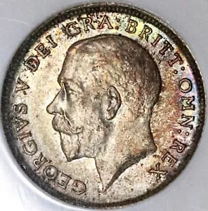 1924 NGC MS 66 6 Pence George V Britain Vintage Holder Coin POP 4/0 (22091901D) - Picture 1 of 6