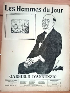 CARICATURE LES HOMMES DU JOUR N°131 23 JUI 1910 GABRIELE D'ANNUNZIO PAR DELANNOY - Imagen 1 de 1