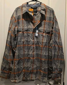 Carhartt Rugged Flex Flannel Shirt Relaxed Fit Plaid Workwear Mens 3XL Grey NWT - Picture 1 of 7