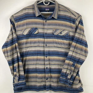 Patagonia Fjord Flannel Herren 2XL blau gelb Western Langarm leicht - Bild 1 von 8