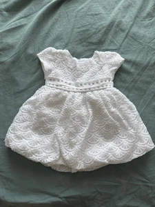 Baby Mädchen weiß Spitze Party Kurzarm Sommerkleid Größe 12 Monate - Bild 1 von 9