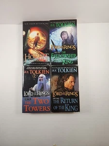 The Lord Of The Rings Trilogy And The Hobbit 4 Books Set Del Rey J.R.R. Tolkien - Bild 1 von 6