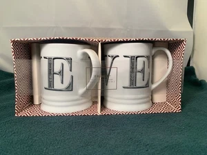 Fringe Studio LOVE 12 oz. Tazzine da caffè/tè in ceramica, set di 2 nuove con scatola - Foto 1 di 8