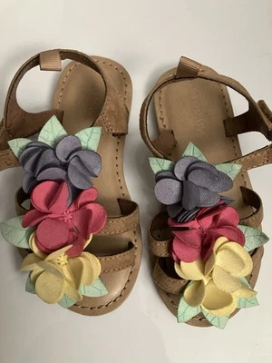 Sandalias antiguas azul marino rosa flores zapatos niñas 7 Foto 1 de 4