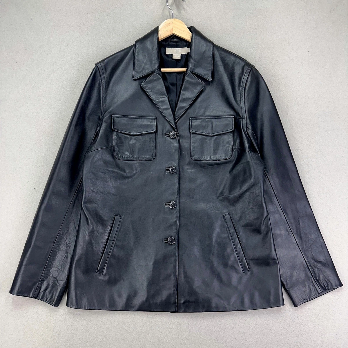 J.CREW Leather Outer Shell Black Coats, Jackets & Vests for Women