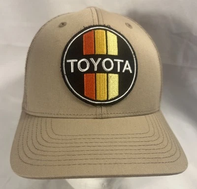 TOYOTA Retro 3 Stripe Patch Trucker Baseball Hat Cap Classic New - Image 1 of 4