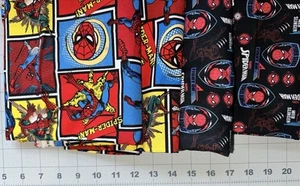 Lot of Spiderman 100% Fabric Black and Comic Print, Sewing Crafts - Picture 1 of 3