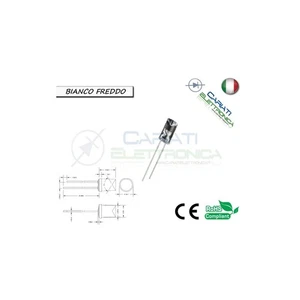 20 pz Led 5mm FLAT TOP Bianco Freddo 13000 mcd  alta luminosità - Foto 1 di 1