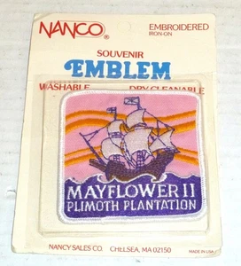 Vintage Nanco Mayflower II Plimoth Plantage 3"x3" bestickt Bügelbild Patch - Bild 1 von 3