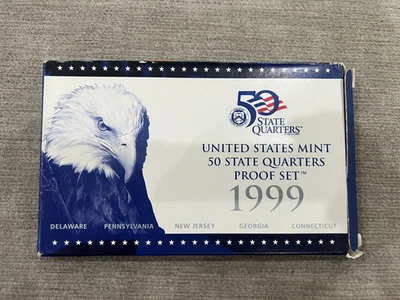 1999 United States Mint 50 State Quarters Clad Proof Set With Box & COA - Image 1 of 4