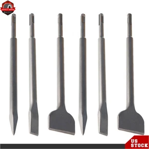 SDS plus Chisel Set Concrete Drill Bit Set Rotary Hammer Bits 6 Pcs New - Picture 1 of 13