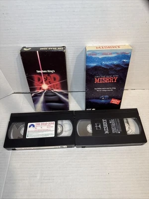 Stephen Kings VHS Lot - Misery, & The Dead Zone- Vintage Horror Movies- Tested Foto 1 de 4