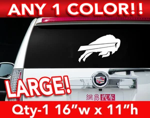BUFFALO BILLS LOGO LARGE DECAL STICKER 16"x 11" ANY 1 COLOR - Picture 1 of 3