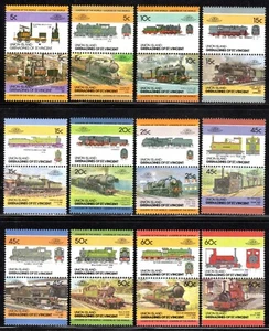 1984 Union Island SC# 13-59 -Locomotives Type of 1985 - 24 Differen Pairs - M-NH - Picture 1 of 2